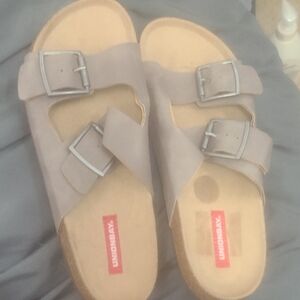 Uniqlo Women's Taupe Sandals with Buckles